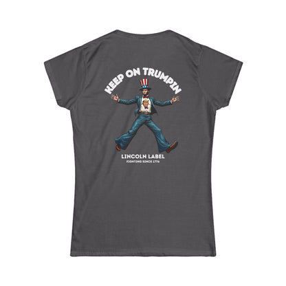 Vintage Graphic Tee: Keep On Trumpin' Women's Softstyle T-Shirt, Casual Wear, Gift for Fans, Political Statement, Comfortable Fashion