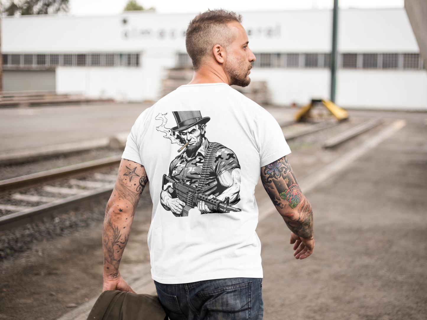 Lincoln Label Tee — Vintage Abe Lincoln Soldier Graphic T‑Shirt