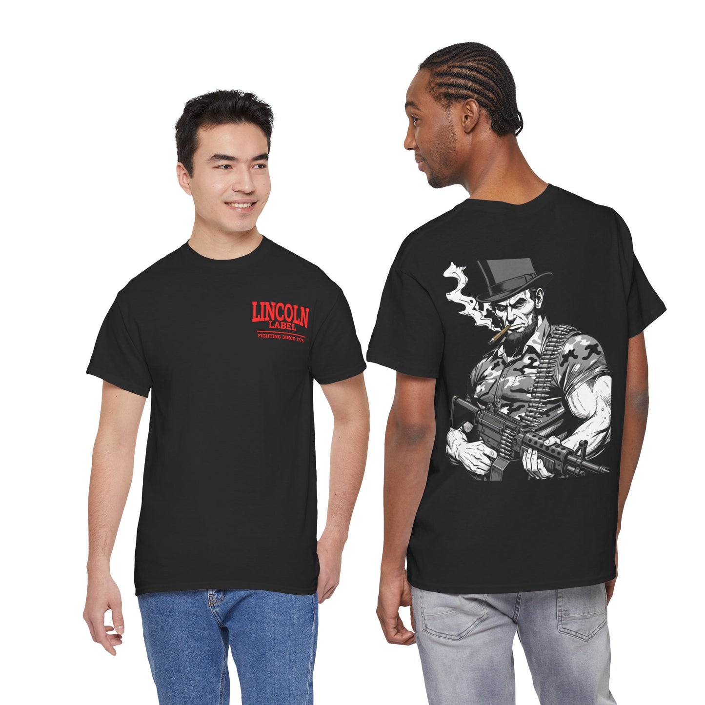 Lincoln Label Tee — Vintage Abe Lincoln Soldier Graphic T‑Shirt